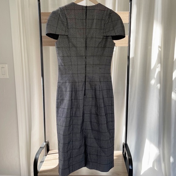 π Jason Wu Collection Runway Cap Sleeve Plaid & Polka Dot Lace Midi Dresse - Picture 6 of 16